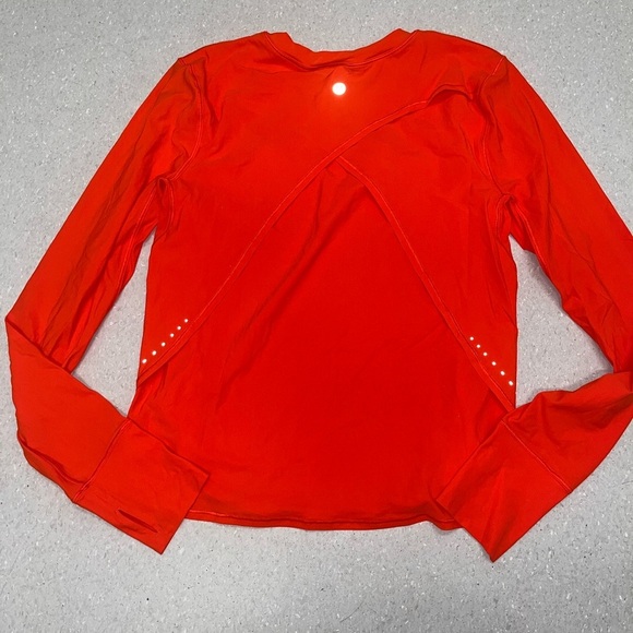 Lululemon UV Protection Fold-Over Running Long-Sleeve Shirt Solar Orange size 6‌ - Picture 11 of 14